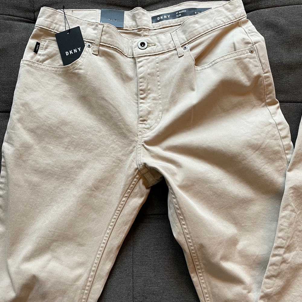 DKNY Khaki St. Marks Slim Pant